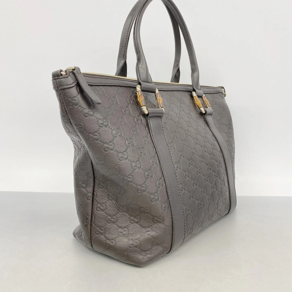 GUCCI Brown Leather Bamboo Tote Bag - Picture 2 of 10